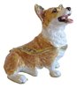 Pembroke Corgi Dog Jewelled Box or Figurine Tan & White