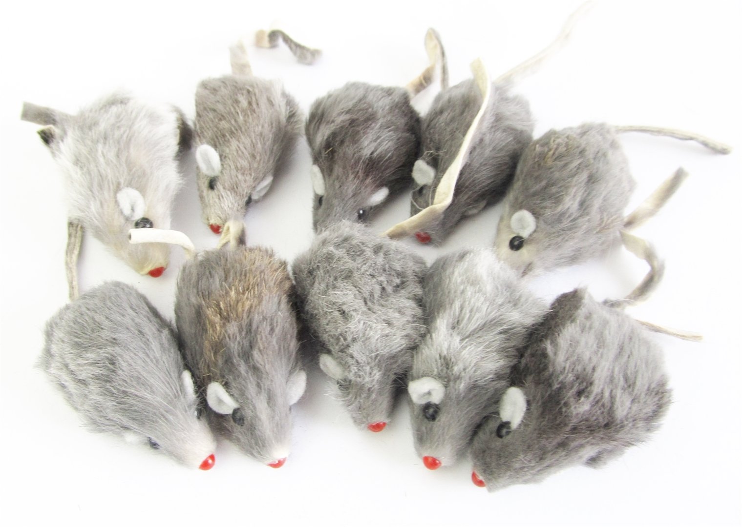 Buy Cat Toy Mice Rabbit Fur Covered Rattles Inside Pack 10