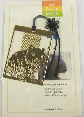 Australian Wombat Gold Plated Bookmark-Cello Wrapped