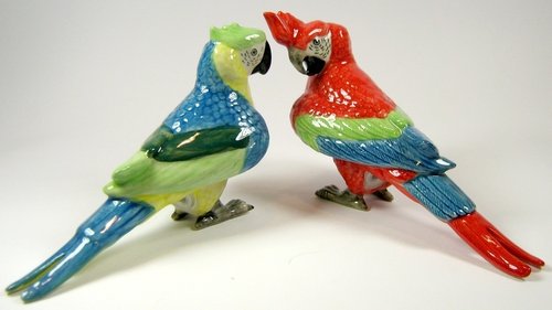Colourful Parrots Salt & Pepper Shakers - Ceramic Approx 8cm High