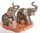 Elephants on Tan Base Salt & Pepper Shakers - Ceramic