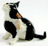 Black & White Ceramic Miniature Cat - Scratching Ear