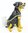 Rottweiler Dog Sitting, Black/Yellow Trinket Box or Figurine