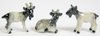 Porcelain Miniature Set of 3 Goats, Black,Grey & White (Mini)