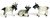 Porcelain Miniature Set of 3 Goats, Black,Grey & White (Mini)