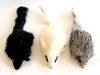 Cat Toy - "Rat" Rabbit Fur with Rattles inside - Pack of 3