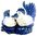 Hens Chickens on Nest/Base Salt & Pepper Shakers - Blue/White