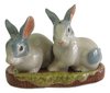 Rabbit Blue-Grey & White Base Ceramic Salt & Pepper Shakers