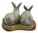 Rabbit Blue-Grey & White Base Ceramic Salt & Pepper Shakers