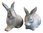 Rabbit Blue-Grey & White Base Ceramic Salt & Pepper Shakers