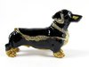 Dachshund Jewelled Dog Trinket Box or Figurine Blk & Tan