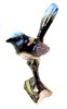 Blue Wren on Branch Jewelled Bird Trinket Box - Enamelled