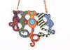 Cat Necklace - Acrylic 5 Cat Multi Coloured Necklace