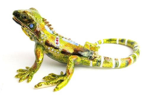 Water Dragon Diamante Jewelled Trinket Box or Figurine