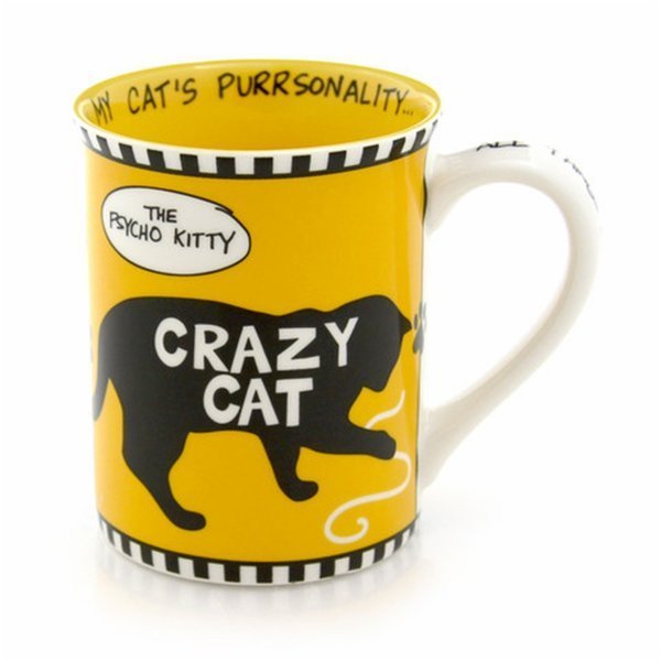 Our Name is Mud "Crazy Cat" Large Stoneware Cat Mug 