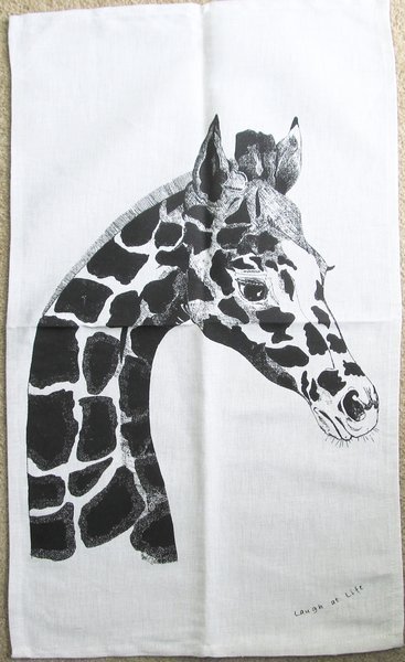 Giraffe Linen/Cotton Blend Tea Towel - Australian Design