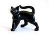 Miniature Porcelain, Hand Painted Black Cat-Kitten