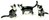 Miniature Hand Painted Set/3 Blk & White Cats (Tiny)