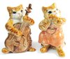 Cat Salt & Pepper Shakers Ceramic Ginger Tabby Cats