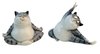 Yoga Cat Figurines, Stretching & Meditating Set/2 Blue/Grey