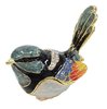 Blue Wren Jewelled Bird Trinket Box - Enamelled