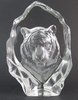 Tiger 3-D Crystal Block-Sculpture