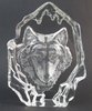 Wolf 3-D Crystal Block-Sculpture
