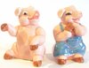 Pig Salt & Pepper Shakers Ceramic Cute Cuddly Pigs