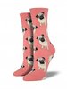 Pug Dog Socks - Peach SockSmith Cotton Womens