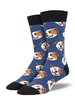 Bulldog Dog Socks - BLUE SockSmith Cotton MENS