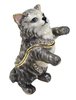 Cat Jewelled & Enamelled Trinket Box, Grey & White Tabby