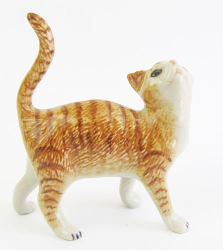 Buy Miniature Ceramic Cat Figurine Ginger Tabby With White