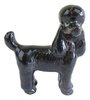 Miniature Ceramic Poodle Dog Figurines - Black Standing Dog