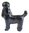Miniature Ceramic Poodle Dog Figurines - Black Standing Dog