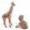 Hand Painted Miniature Set of 2 Giraffe figurine