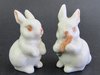 Miniature Porcelain White Rabbit - Set of 2