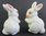 Miniature Porcelain White Rabbit - Set of 2