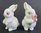 Miniature Porcelain White Rabbit - Set of 2