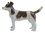 Miniature Ceramic Hand Painted Jack Russell Figurine Bwn&Whte