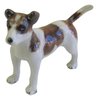 Miniature Ceramic Hand Painted Jack Russell Figurine Bwn&Whte