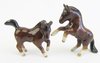 Miniature Porcelain, Hand Painted Bay Horse Set/2 (Tiny)