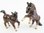 Miniature Porcelain, Hand Painted Bay Horse Set/2 (Tiny)