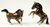 Miniature Porcelain, Hand Painted Bay Horse Set/2 (Tiny)