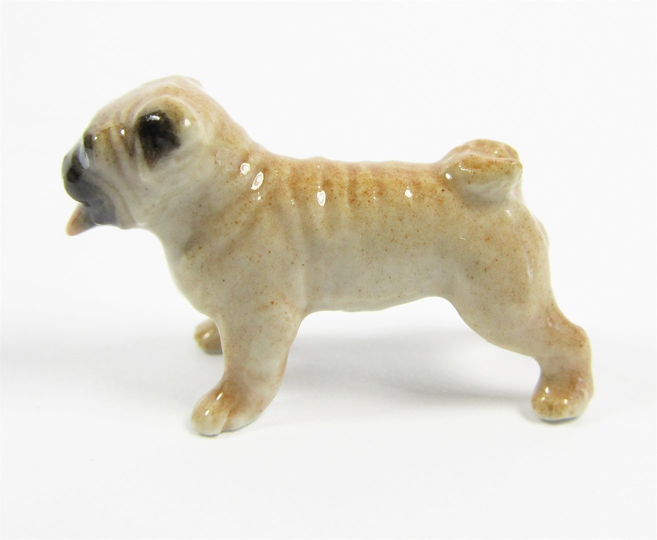 Miniature Porcelain Pug Figurine - Fawn (Tiny)