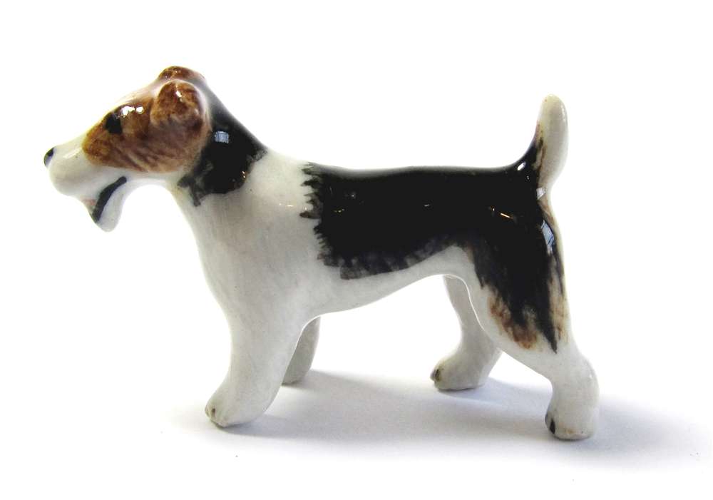Miniature Porcelain Wire Haired Fox Terrier Figurine (Tiny)