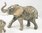 Hand Painted Miniature Elephant with baby calf figurine Set/2