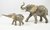 Hand Painted Miniature Elephant with baby calf figurine Set/2