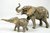 Hand Painted Miniature Elephant with baby calf figurine Set/2