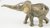Hand Painted Miniature Elephant with baby calf figurine Set/2