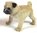 Miniature Porcelain Pug dog Figurine - Fawn Set of 2